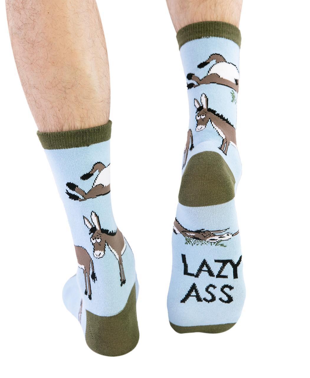 Lazy Ass Donkey Blue Crew Sock by LazyOne - XL