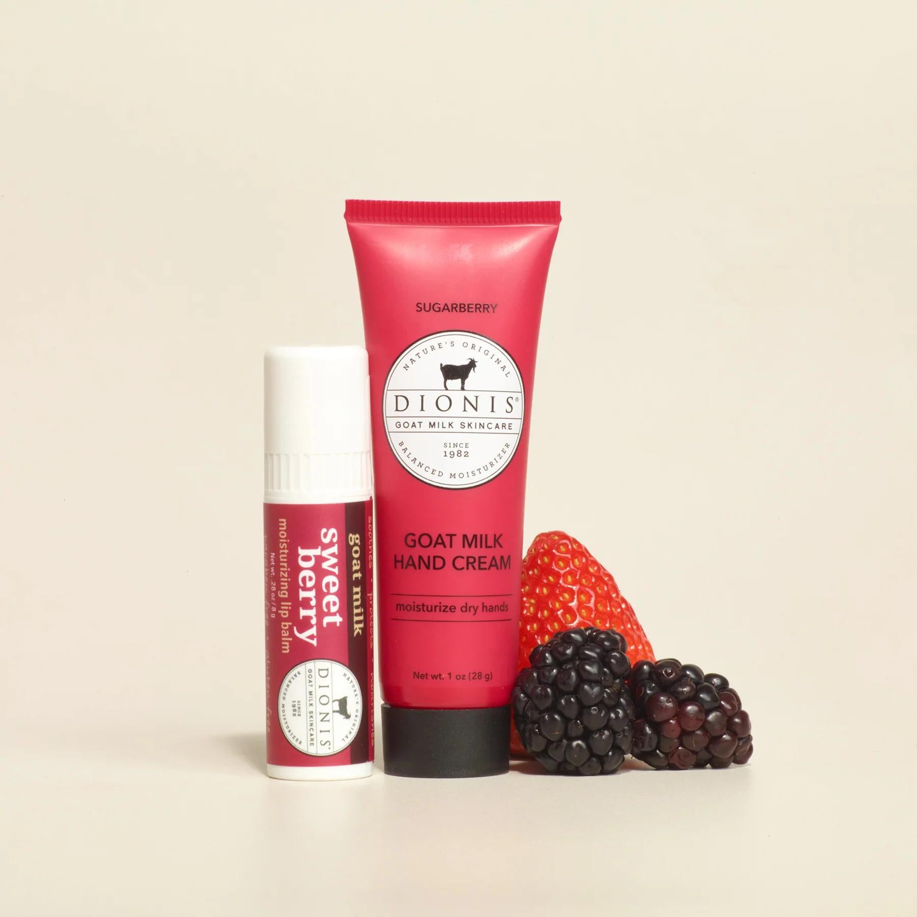 Lip Balm & Hand Cream Gift Set Sweet Berry w/ Berry Sparkle