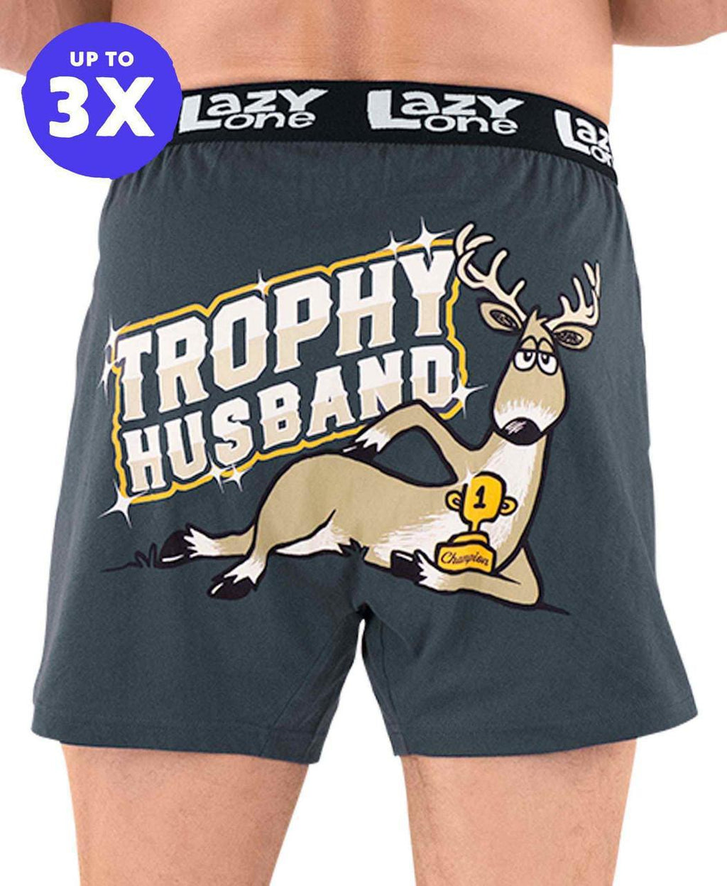 Trophy Husband Dark Blue Men's Funny Boxer by LazyOne