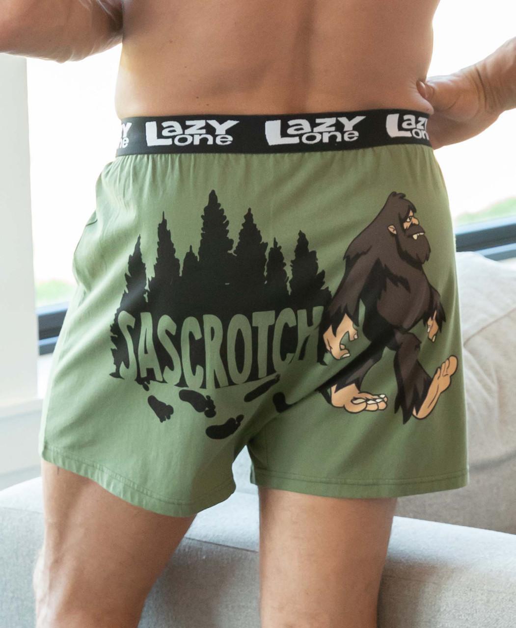 Sascrotch Men's Funny Bigfoot Boxer by LazyOne
