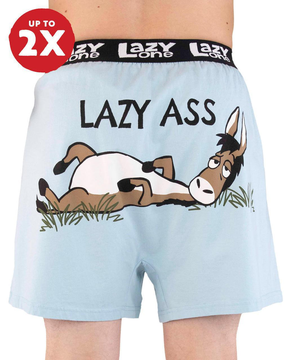 Lazy Ass Donkey Funny Blue Boxer by LazyOne - Large
