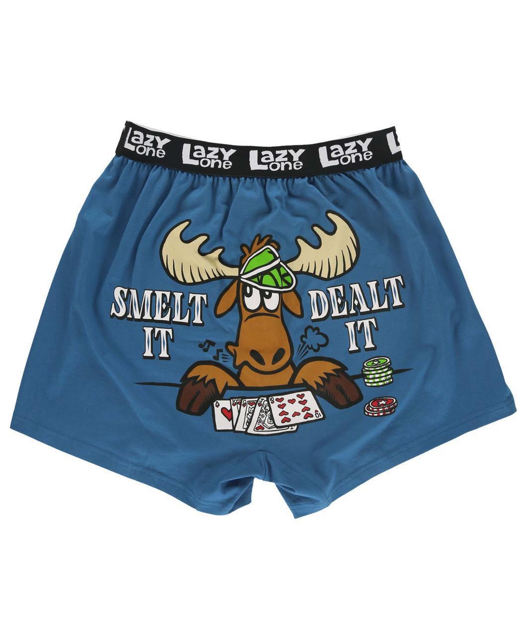 Smelt It Dealt It Men's Funny Moose Boxer by LazyOne