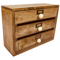 Solid Wood Three Drawer Desktop Organizer 28cm