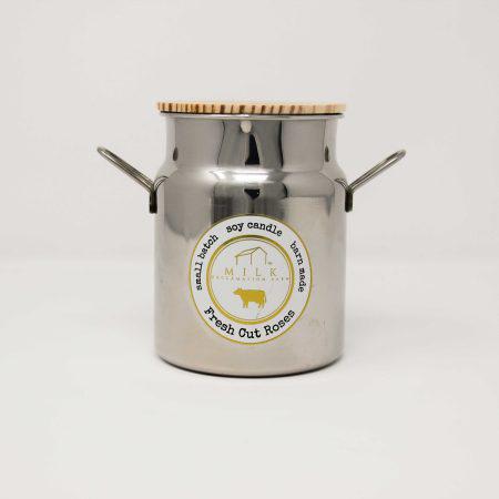 Stainless Milk Churn Fresh Cut Roses Milk Reclamation Barn