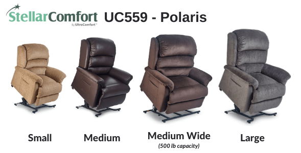 Polaris Large Power Lift Chair Recliner (UC559L) - Smoke