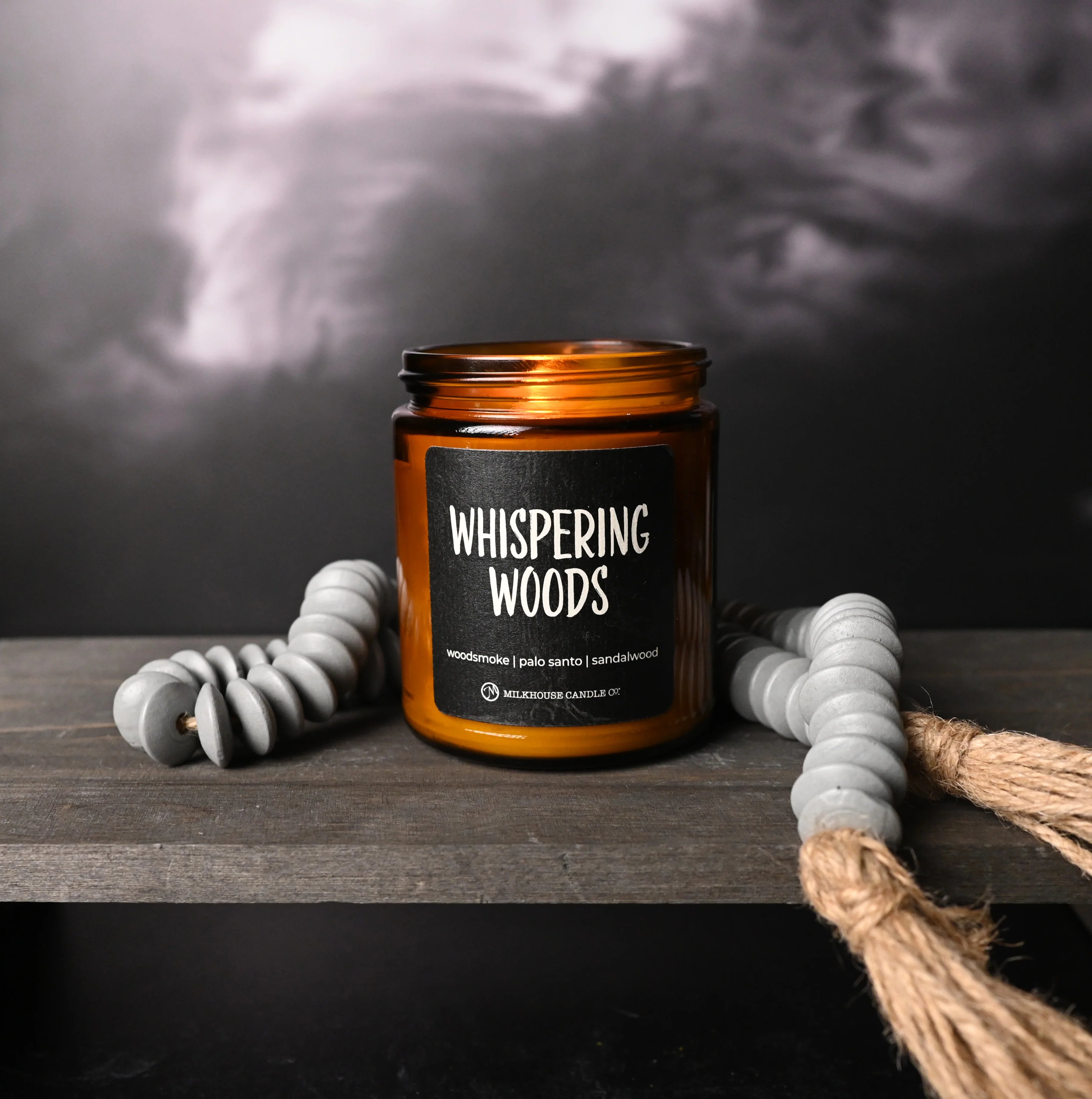 Whispering Woods Amber Jar Candle (7 oz) by Milkhouse Candle Co.