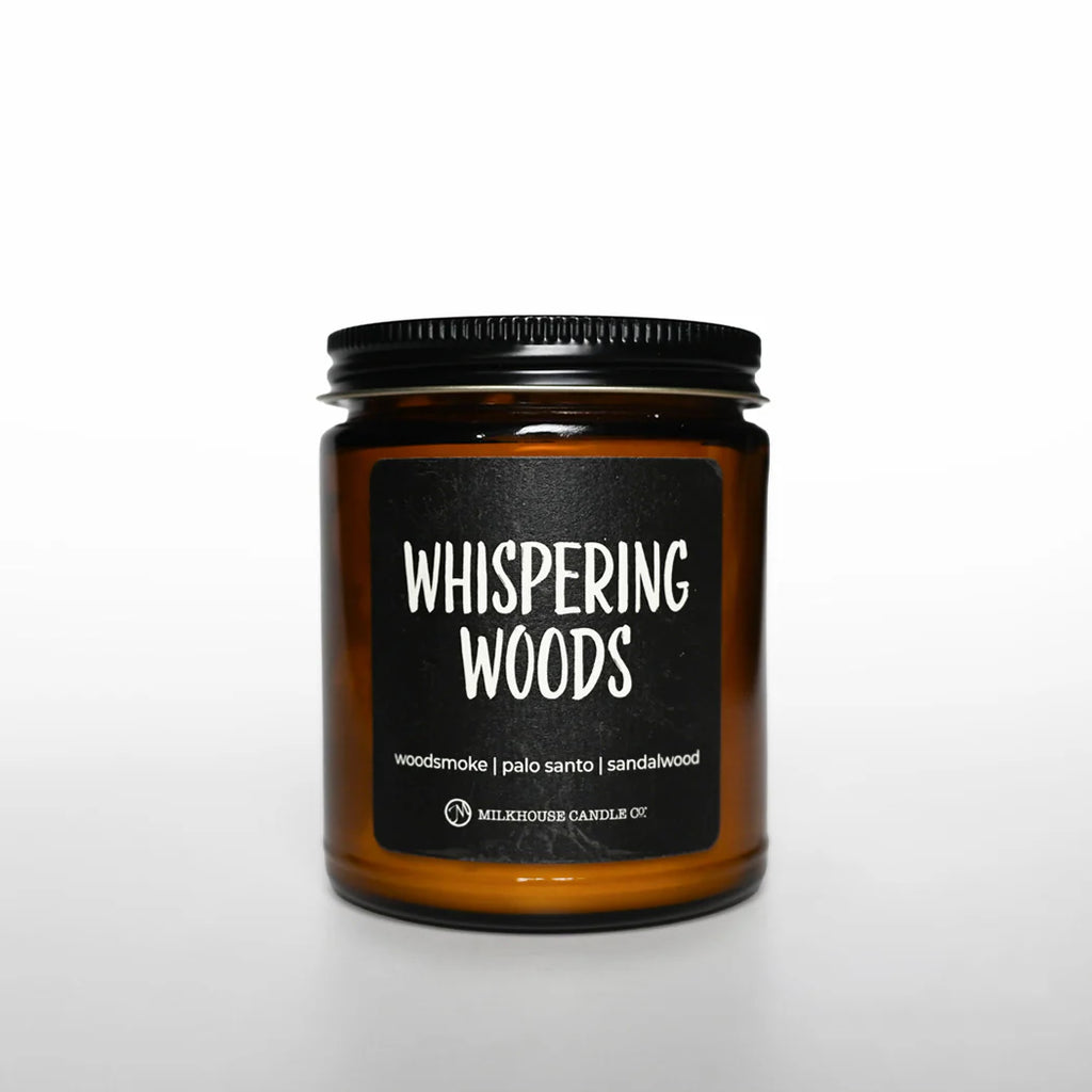 Whispering Woods Amber Jar Candle (7 oz) by Milkhouse Candle Co.