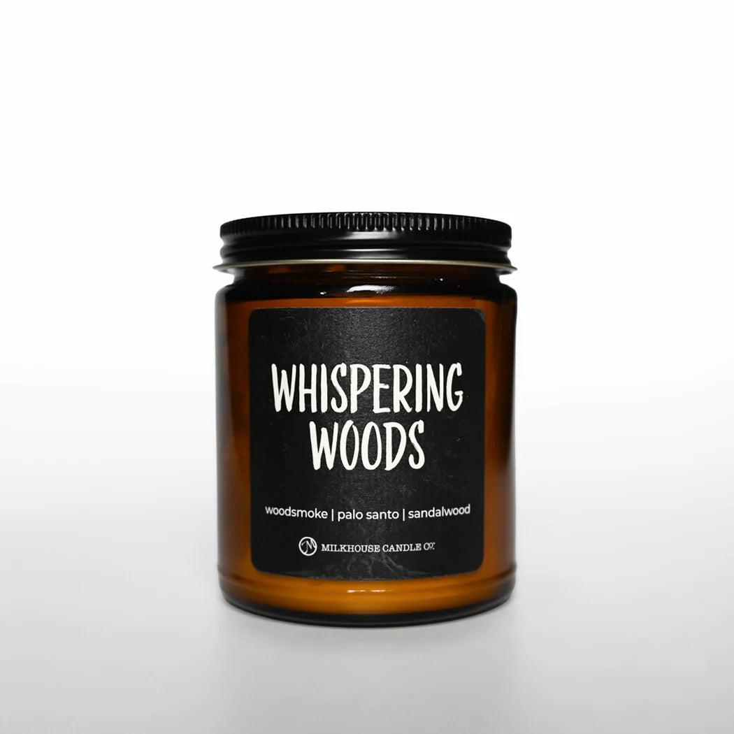 Whispering Woods Amber Jar Candle (7 oz) by Milkhouse Candle Co.