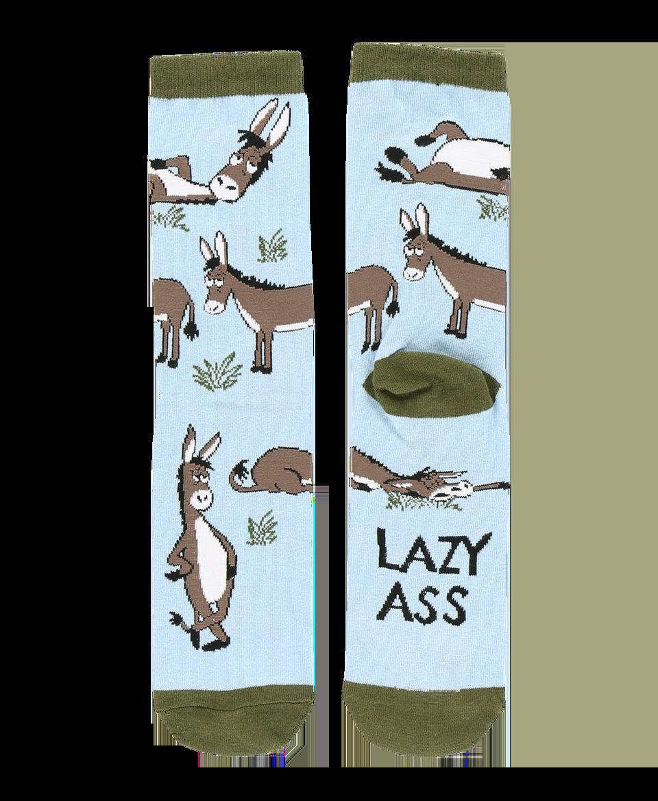 Lazy Ass Donkey Blue Crew Sock by LazyOne