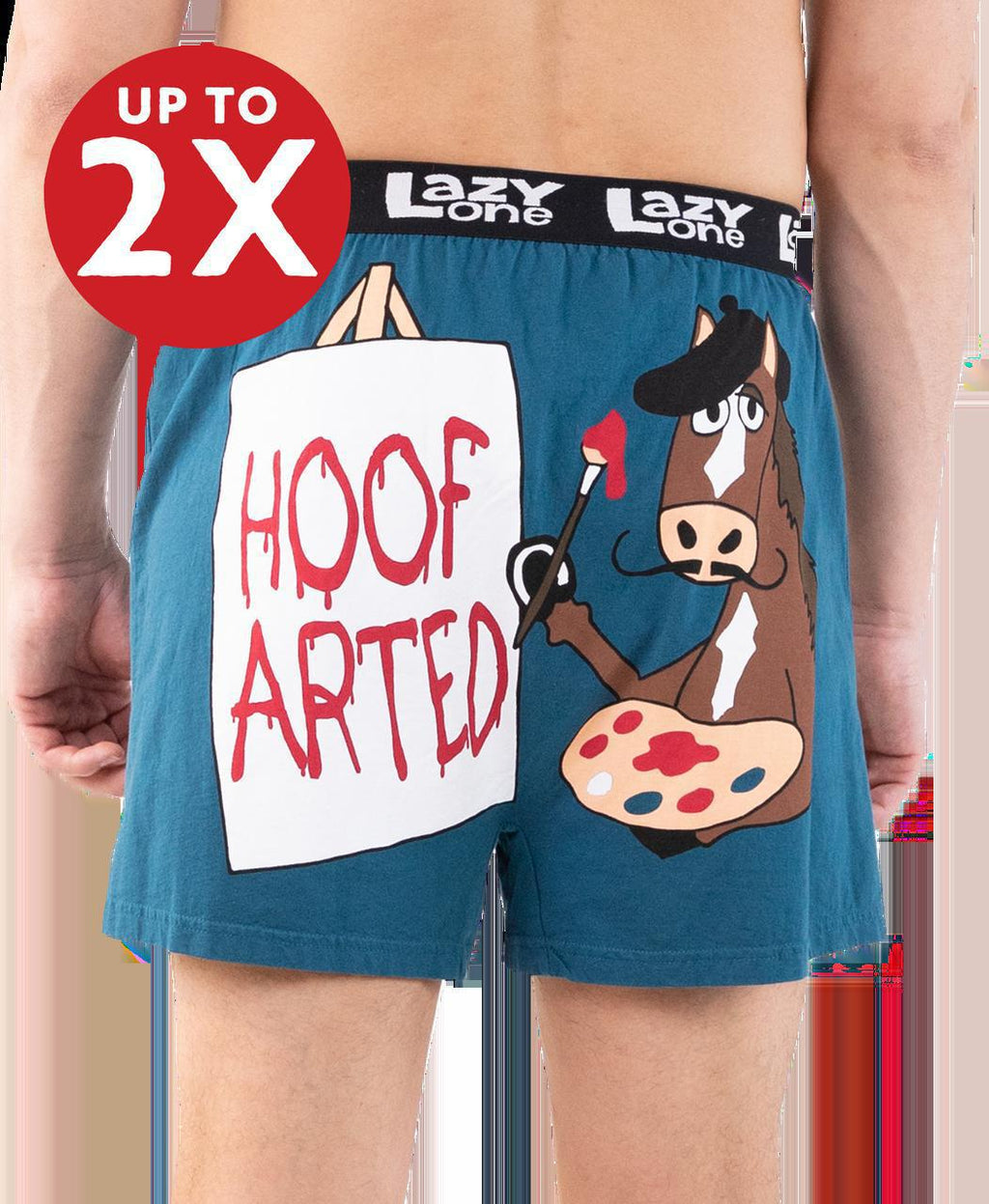 Hoof Arted Men's Horse Funny Boxer by LazyOne - XXL