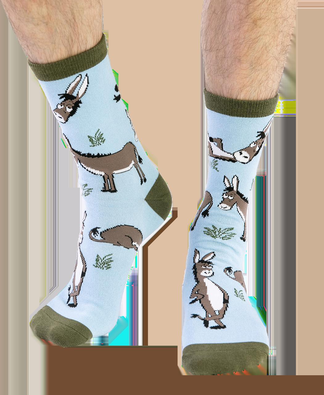 Lazy Ass Donkey Blue Crew Sock by LazyOne